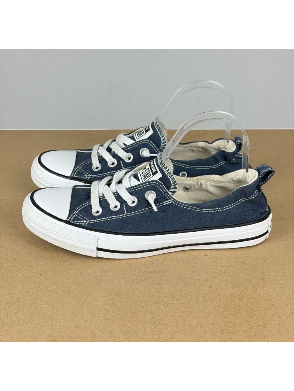Converse Shoreline Elastic Heel Sneakers Womens 8 Blue White Casual Comfort